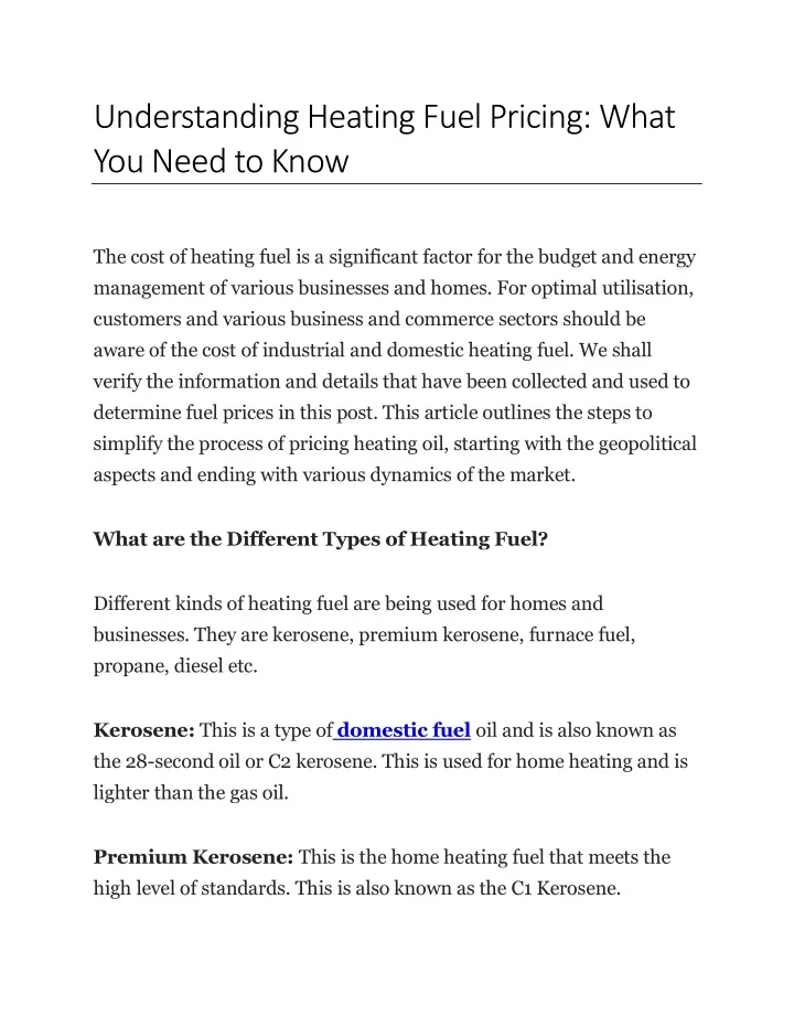understanding heating fuel pricing what you need