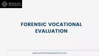 Forensic Vocational Evaluation - Expert Analysis for Legal and Career Matters