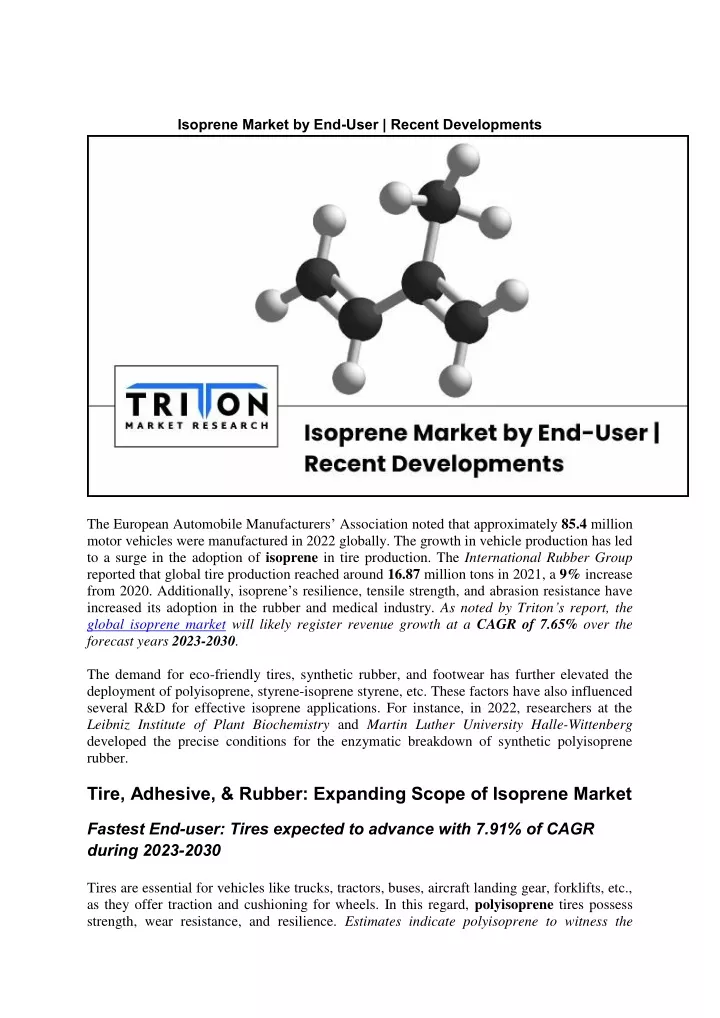 isoprene market by end user recent developments