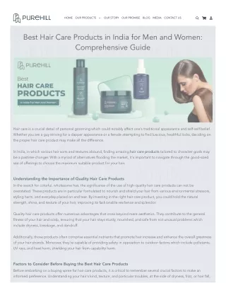 Best Hair Care Products in India