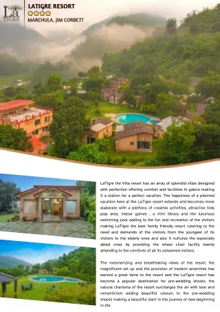 LaTigre Resort, Marchula-Jim Corbett