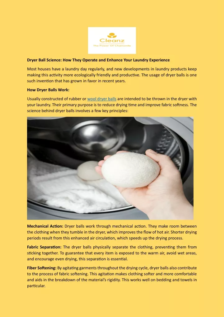 dryer ball science how they operate and enhance