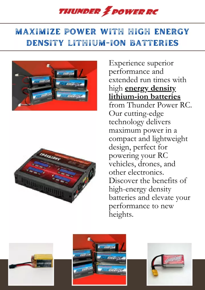 maximize power with high energy density lithium