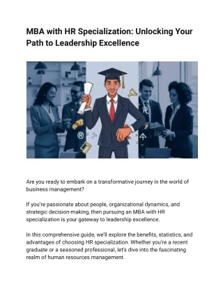 MBA with HR Specialization: Unlocking Your Path to Leadership Excellence