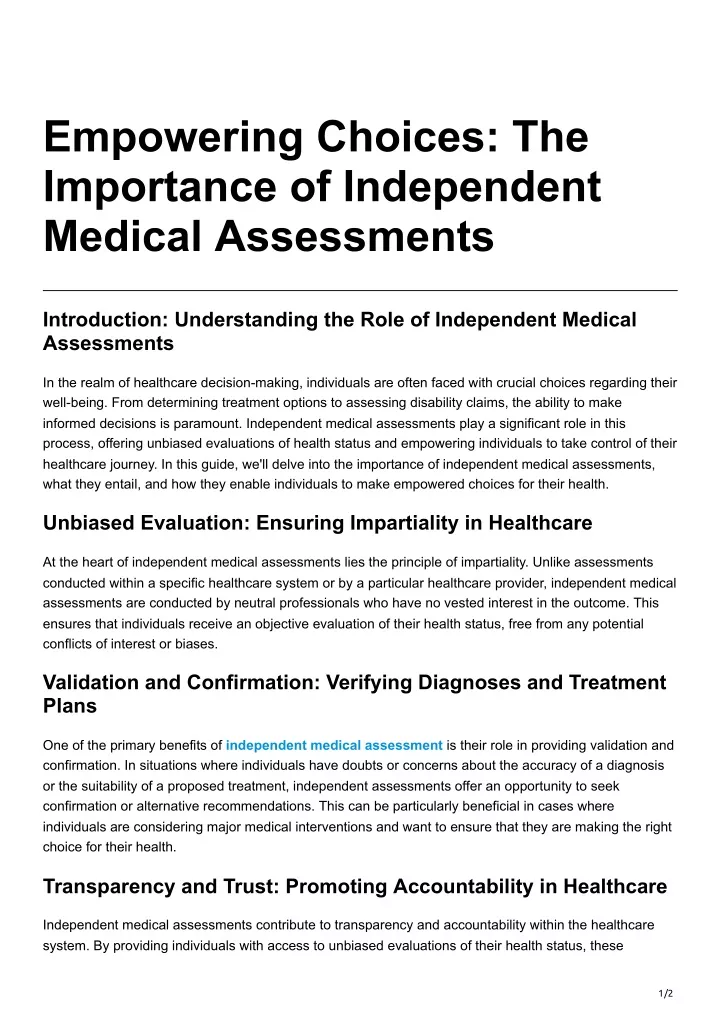 empowering choices the importance of independent