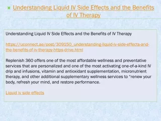 Understanding Liquid IV Side Effects and the Benefits of IV Therapy