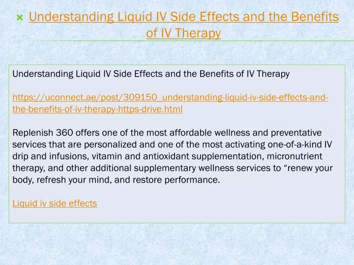 understanding liquid iv side effects and the benefits of iv therapy