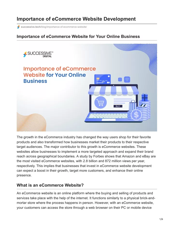 importance of ecommerce website development