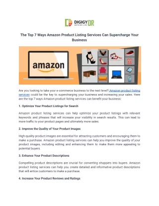 The Top 7 Ways Amazon Product Listing Services Can Supercharge Your Business