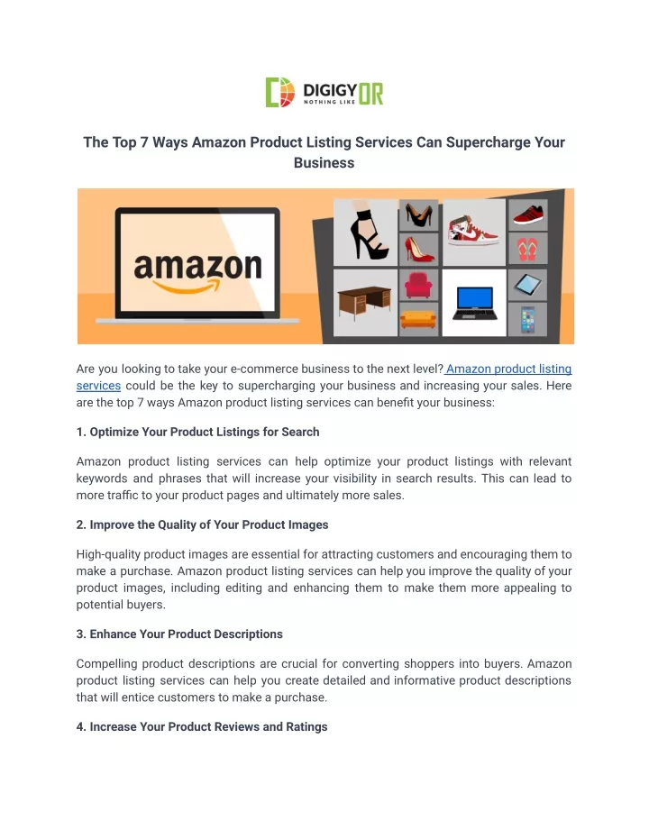 the top 7 ways amazon product listing services