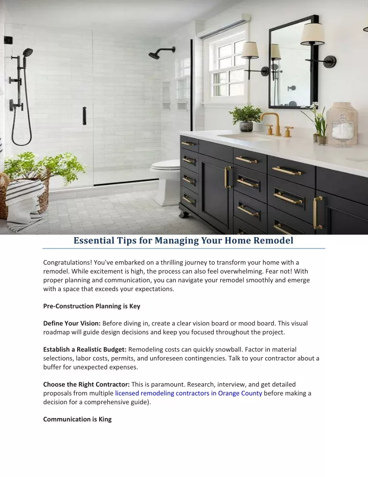 essential tips for managing your home remodel