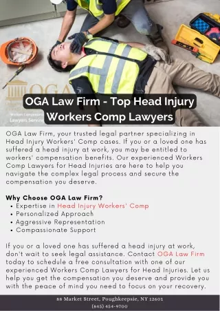 OGA Law Firm - Top Head Injury Workers Comp Lawyers