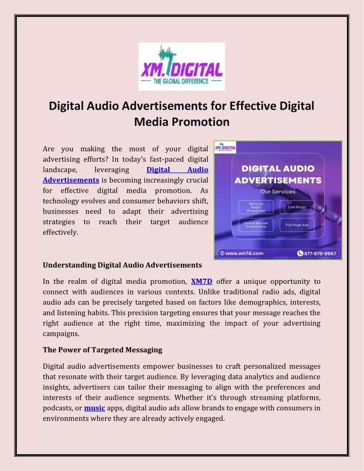 digital audio advertisements for effective
