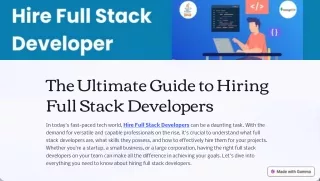 The Ultimate Guide to Hiring Full Stack Developers