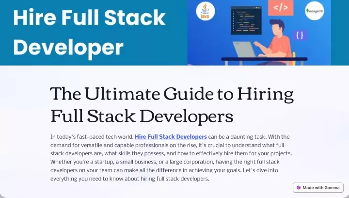 the ultimate guide to hiring full stack developers