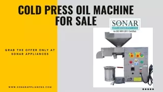 Cold Press Oil Machine for Sale Grab the offer only at Sonar Appliances