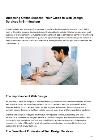 Unlocking Online Success Your Guide to Web Design Services in Birmingham