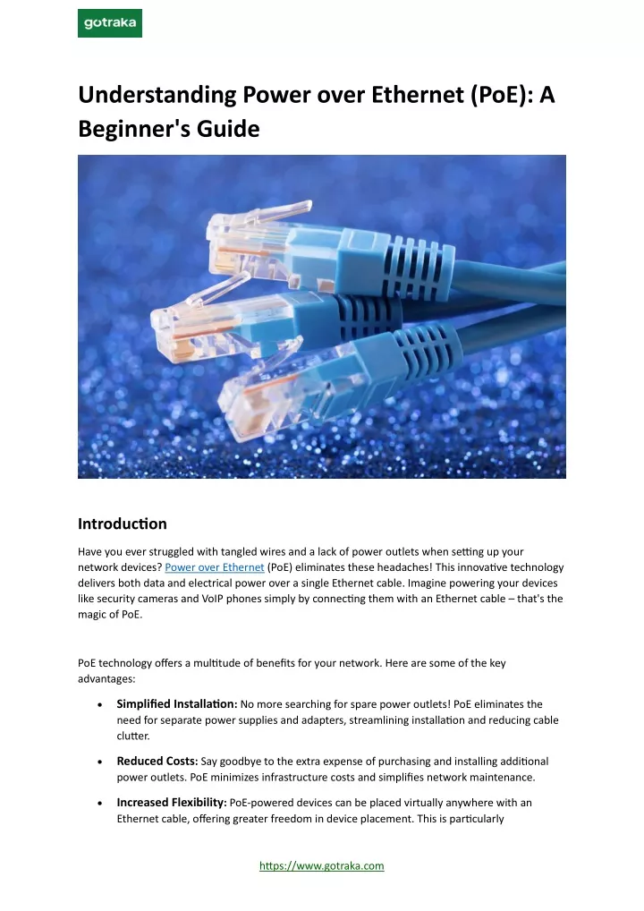 understanding power over ethernet poe a beginner