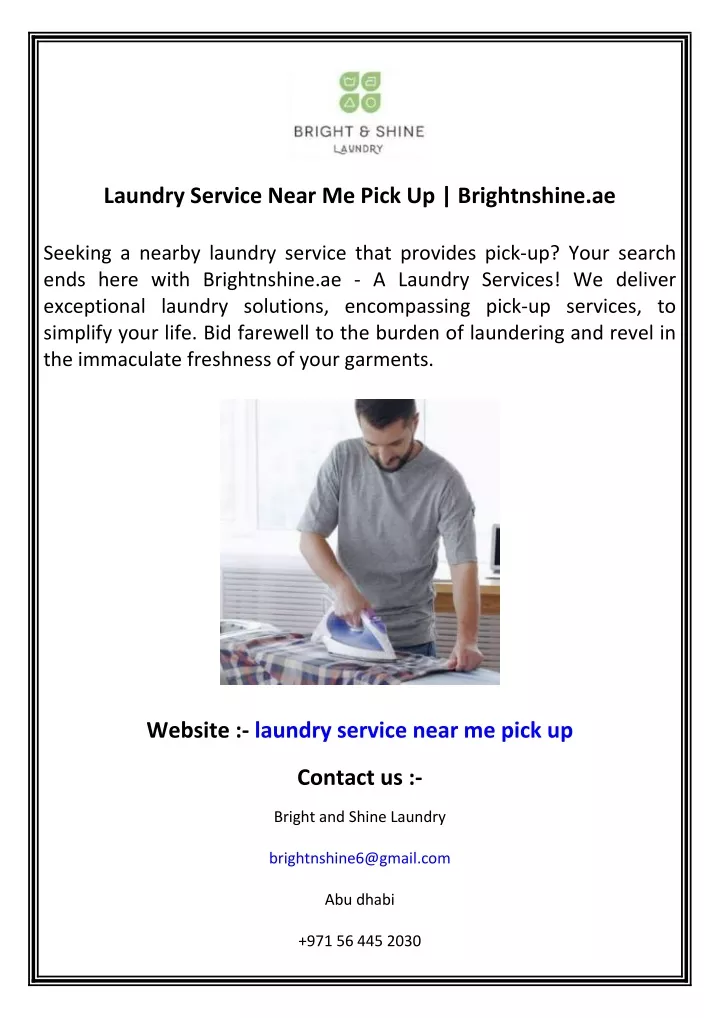 laundry service near me pick up brightnshine ae