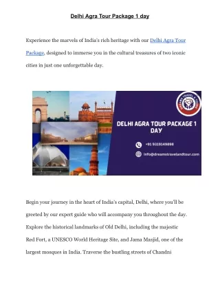 Delhi Agra Tour Package 1 day