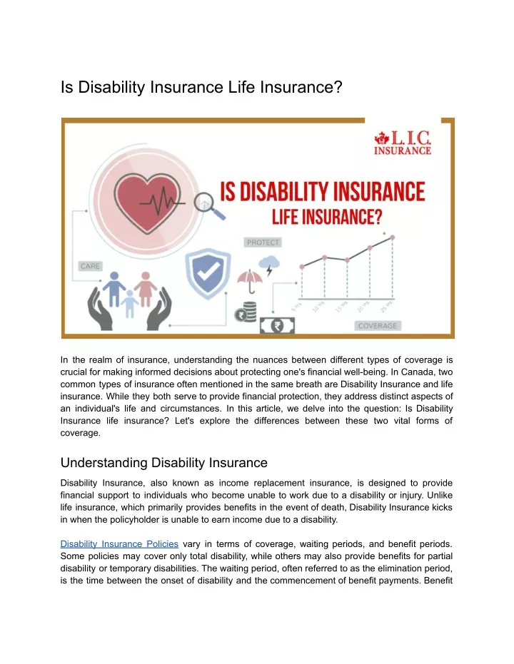 is disability insurance life insurance