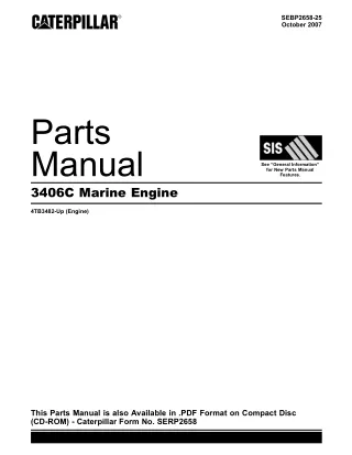 Caterpillar Cat 3406C Marine Engine Parts Catalogue Manual Instant Download