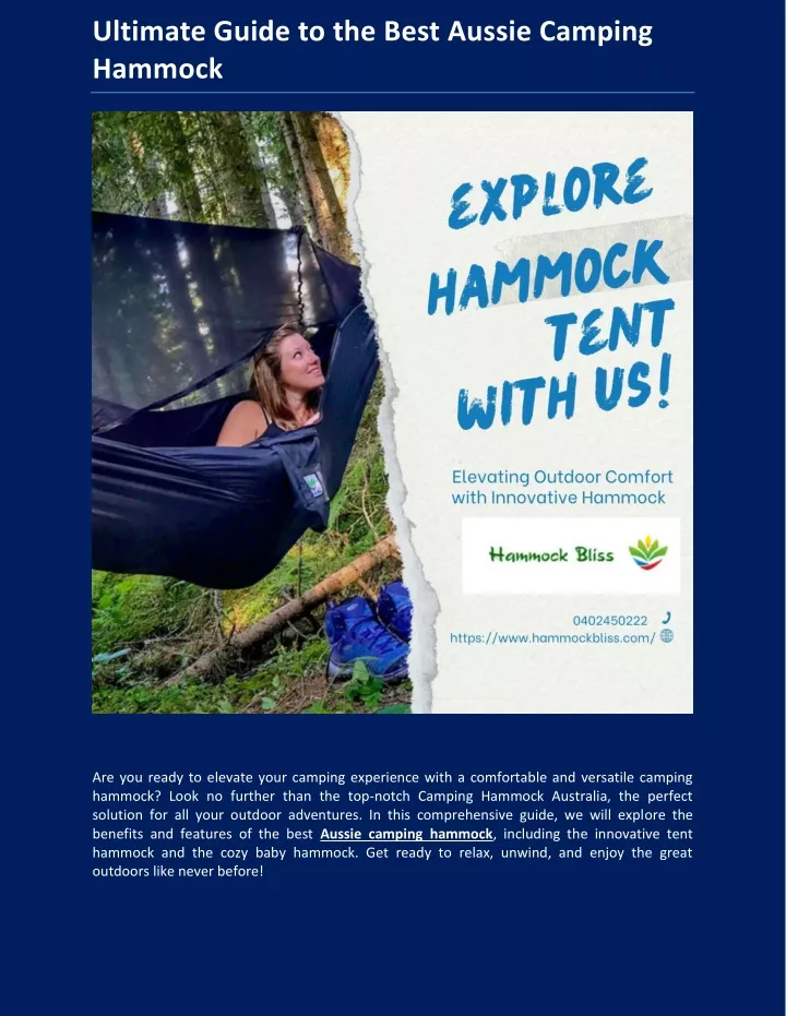 ultimate guide to the best aussie camping hammock