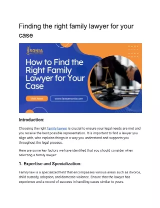 Finding the right family lawyer for your case