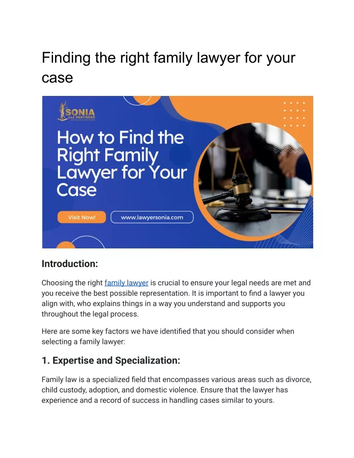 finding the right family lawyer for your case