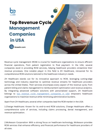 Revenue cycle management (RCM)