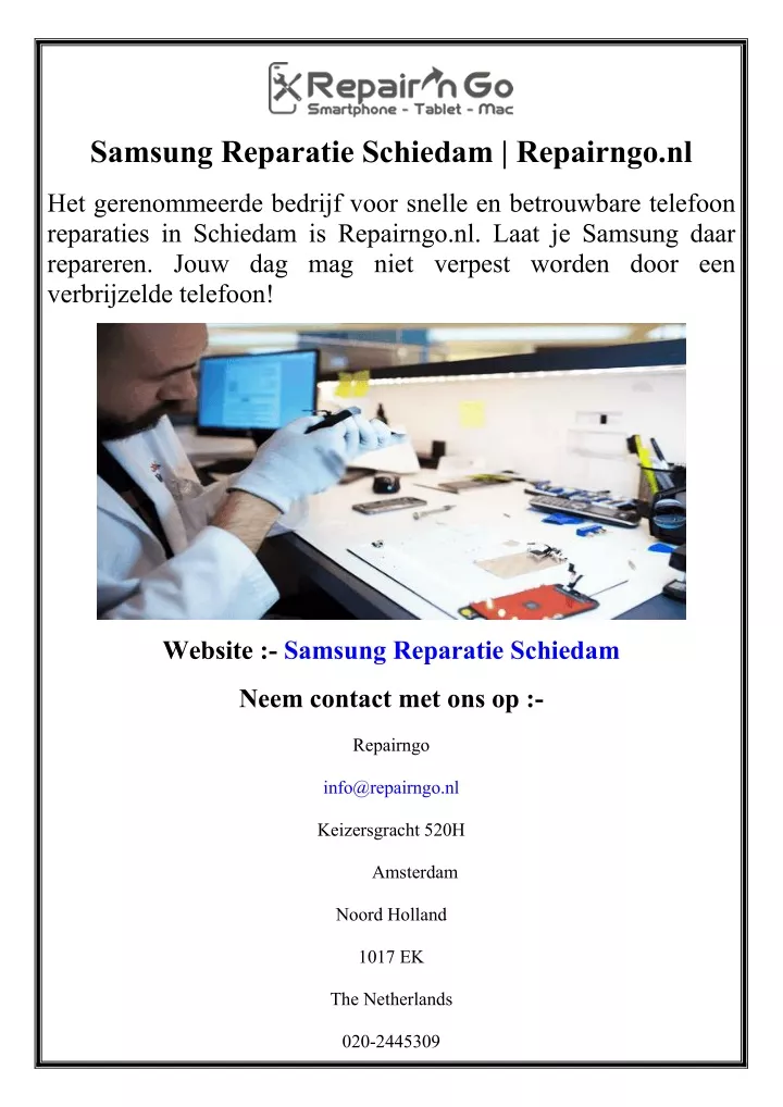 samsung reparatie schiedam repairngo nl