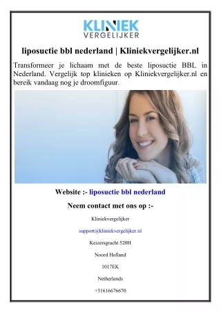 liposuctie bbl nederland  Kliniekvergelijker.nl