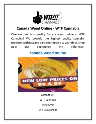 Canada Weed Online  WTF Cannabis