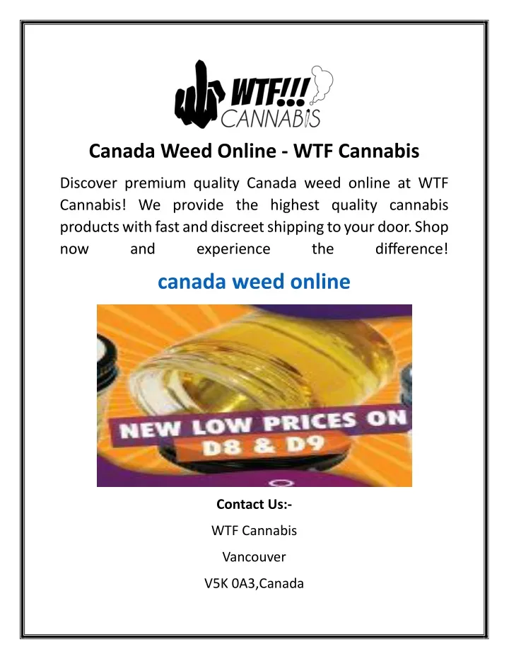 canada weed online wtf cannabis