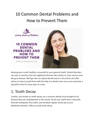 10 Common Dental Problems and How to Prevent Them