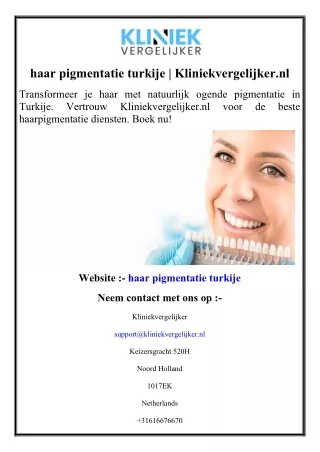 haar pigmentatie turkije  Kliniekvergelijker.nl