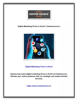 Digital Marketing Firms in Kochi | Centresource.in