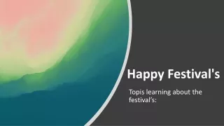 Celebrations of Festival
