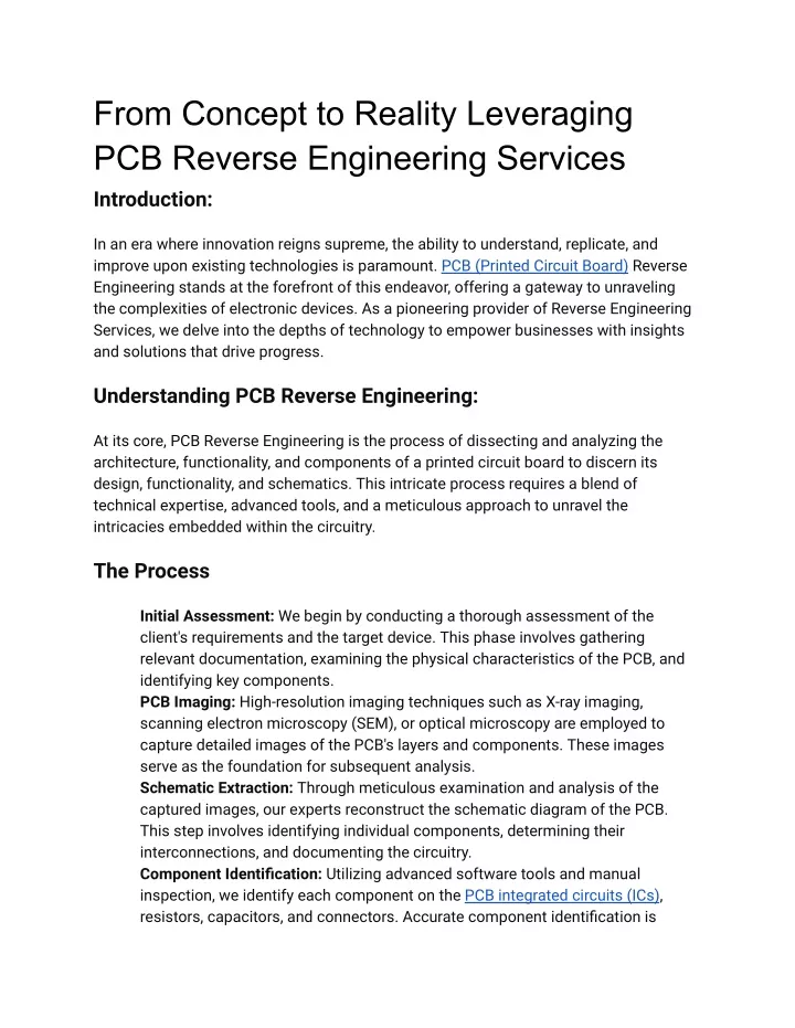 from concept to reality leveraging pcb reverse