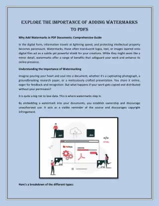 explore the importance of adding watermarks