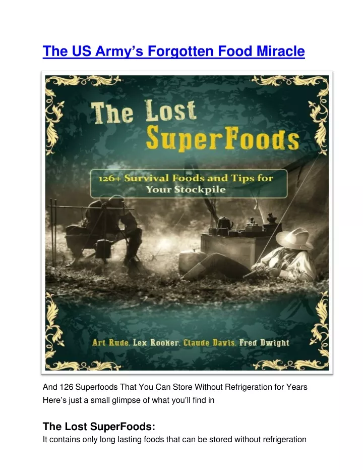 PPT - The lost super food PowerPoint Presentation, free download - ID ...