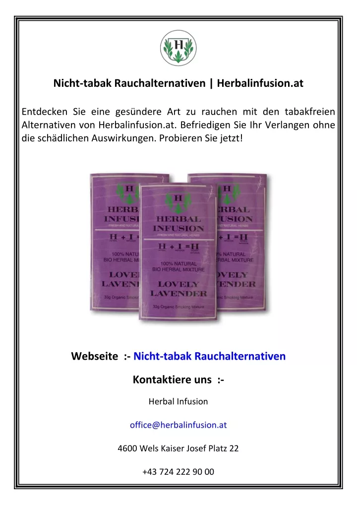 nicht tabak rauchalternativen herbalinfusion at