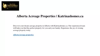 Alberta Acreage Properties Katrinashomes.ca
