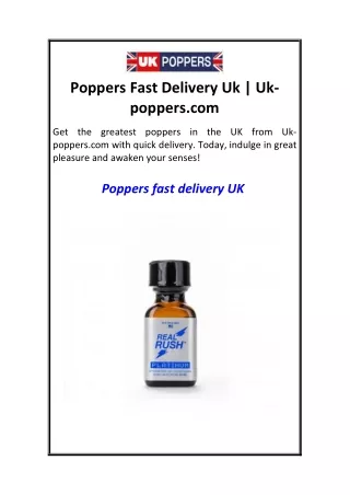 Poppers Fast Delivery Uk Uk-poppers.com