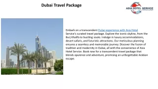 dubai travel package