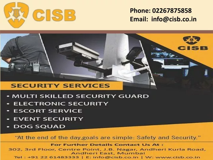 phone 02267875858 email info@cisb co in