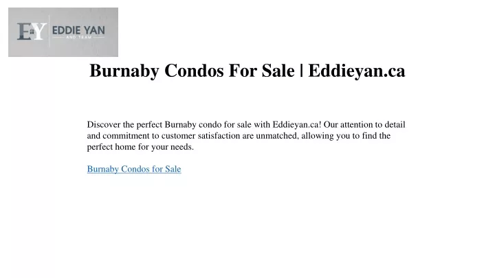 burnaby condos for sale eddieyan ca
