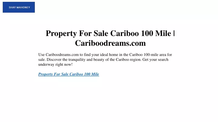 property for sale cariboo 100 mile cariboodreams