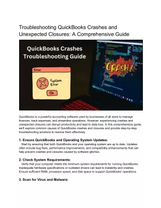 A Quick Guide to Quickbooks crashes troubleshooting unexpected closures.