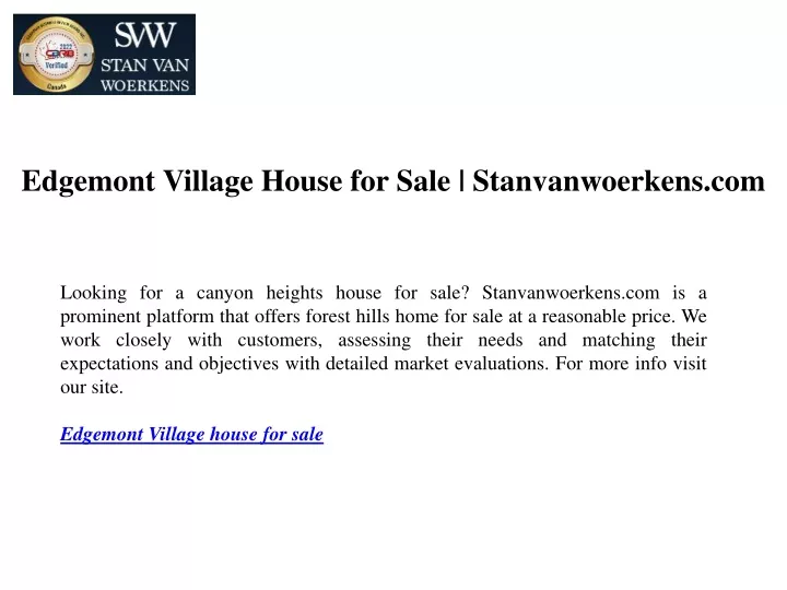 edgemont village house for sale stanvanwoerkens